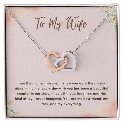 Interlocking Hearts Necklace - To My Wife